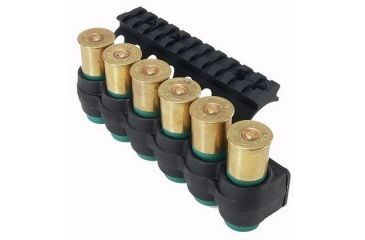 Image of Mesa Tactical SureShell Polymer Carrier and Rail, Mossberg Model 500 and Mossberg Model 590, 6-Shell, 12 Gauge, 4.75 in, Black, 94880