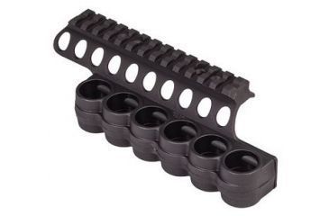 Image of Mesa Tactical SureShell Polymer Carrier and Rail, Mossberg Model 930 and Mossberg Model 940, 6-Shell, 12 Gauge, 5 in, Black, 94890