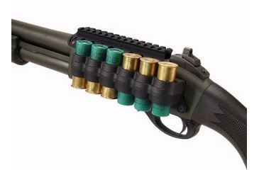 Image of Mesa Tactical SureShell Polymer Carrier and Saddle Rail for Rem 870, 12-GA, Black, 6-Shell, 5in, 94830