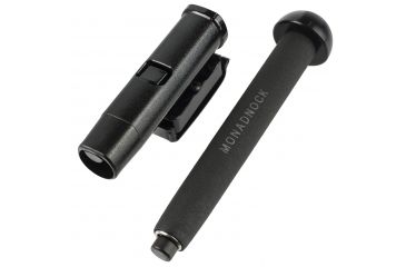 Image of LENGTH=139-#####-Monadnock Patrol Kit w/21in Baton in Black Chrome w/Foam Grip &amp; Hindi Baton Cap, and a 45 Degree Swivel Baton Holder in Plain Black 1011429