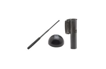 Image of Monadnock Patrol Kit w/21in Baton in Black Chrome w/Super Grip &amp; Hindi Baton Cap, and a 45 Degree Swivel Baton Holder in Basket Weave Black 1011432