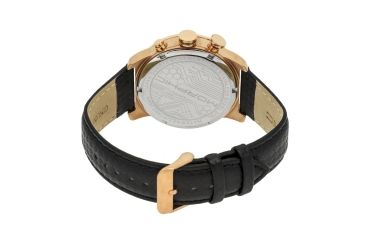 Image of Mens M38 Series Watch,43mm,Black Analog Dial,Rose Gold Bezel,Black Leather Band