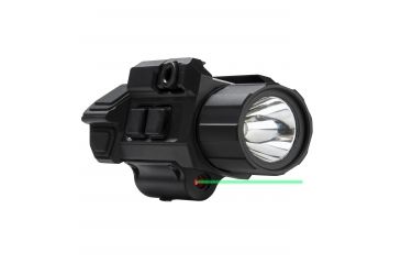 Image of VISM Pistol Flashlight w/ Strobe, CR123A, Green/White, 200 Lumens, Black, VAPFLSGV3