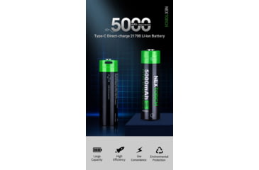 Image of Nextorch 21700 USB-C Direct Recharge Battery, Black, BW20045