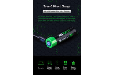 Image of Nextorch 21700 USB-C Direct Recharge Battery, Black, BW20045
