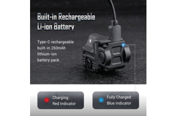 Image of Nextorch WL22 LED Compact Weapon Light w/Red Laser. Lithium Ion, White, 650 Lumens, Black, PS520033