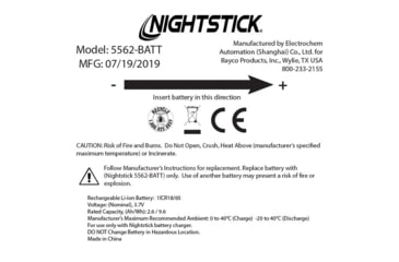 Image of Nightstick Replacement Battery For Xpr-5562gx Headlamp - 5562-BATT