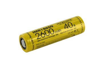Image of Nitecore IMR 18650 2600mAh 3.7V Unprotected 40A Li-Mn Rechargeable Flat Top Battery, Black, IMR18650-2600-40
