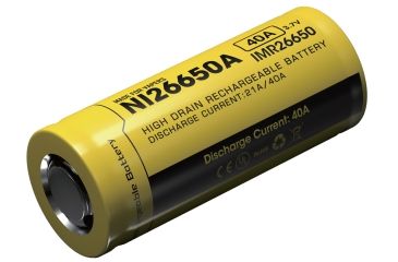 Image of Nitecore IMR 26650 4200mAh 3.7V Unprotected 40A Li-Ion Battery, Yellow, IMR26650