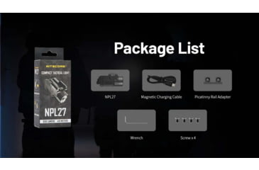 Image of Nitecore NPL27 USB-C Rechargeable 650 Lumens LED Rail Mount Weapon Light