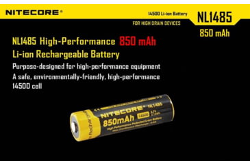 Image of Nitecore NL1485 850mAh 14500 Rechargeable Battery, Yellow, 6952506492398