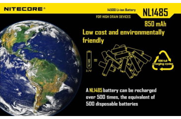 Image of Nitecore NL1485 850mAh 14500 Rechargeable Battery, Yellow, 6952506492398