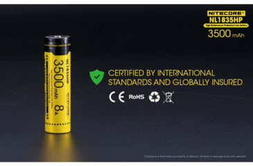Image of Nitecore NL1835HP 3500mAh High Performance Rechargeable 18650 Battery, Yellow, 6952506492343