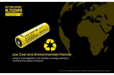 Image of Nitecore NL2150HPR 5000mAh USB-C Rechargeable 15A 21700 Battery, Yellow, 6952506493739