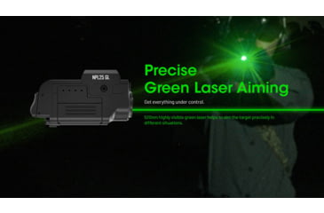Image of Nitecore NPL25 GL 900 Lumens LED Weapon Light w/Green Laser Sight, Lithium Ion, Black, NPL25 GL