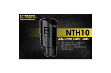 Image of Nitecore NTH10 Rigid Flashlight Adjustable Holster, 1 inch Diameter, Black, 6952506493487