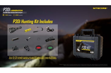Image of Nitecore P30i 2000 Lumen 1093 Yard Long Throw Flashlight Hunting Kit, Black, 6952506406586