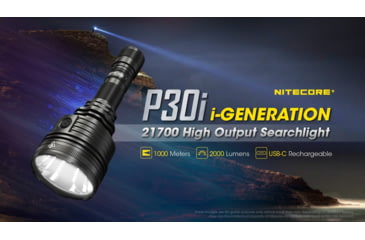 Image of Nitecore P30i 2000 Lumen 1093 Yard Long Throw Flashlight Hunting Kit, Black, 6952506466269
