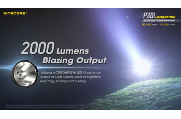 Image of Nitecore P30i 2000 Lumen 1093 Yard Long Throw Flashlight Hunting Kit, Black, 6952506466269