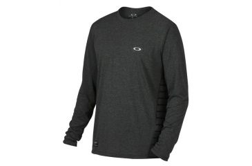Image of Oakley Exposure LS Tee, Jet Black Heather, Medium 433445-01S-MD