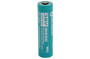 Image of Olight 3000mAh 3.6V Protected Lithium Ion Li-ion Button Top Battery for the H2R, Blue OLIGHT-18650-3000MAH