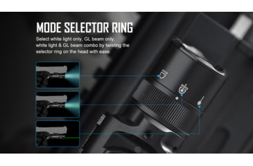 Image of Olight Baldr Pro R Desert Rechargeable And Green Laser Combo LED Flashlight, Cool White, 1350 Lumens, Desert Tan, FL-OL-BALDRPROR-TN