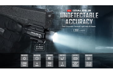 Image of Olight Baldr w/ IR Laser Sight LED Flashlight, Neutral White, 1350 Lumens, Black, FL-OL-BALDRIR