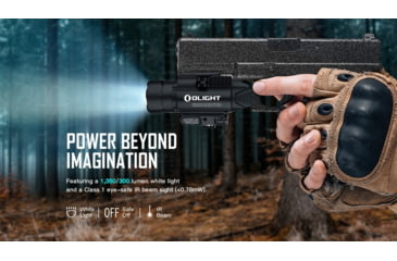 Image of Olight Baldr w/ IR Laser Sight LED Flashlight, Neutral White, 1350 Lumens, Black, FL-OL-BALDRIR