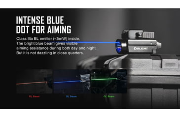 Image of Olight Olight Baldr S BL 800 Lumen Tactical Flashlight with Blue Laser Sight, Black, FL-OL-BALDRS-BLUE-BK