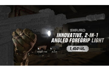 Image of Olight Olight Sigurd Black Angled Foregrip with Built-in 1450 Lumen Rechargeable Tactical Flashlight, Black, FL-OL-SIGURD-BK