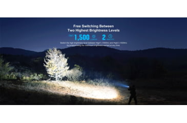 Image of Olight PL-3R Valkyrie LED Rechargeable Mountable Tactical Flashlight, 1500 Lumen, Black, FL-OL-PL3R-BK