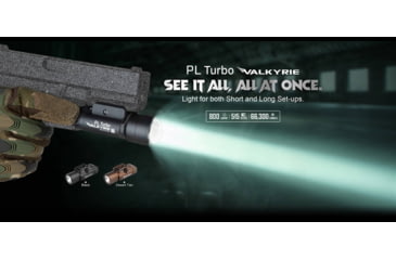 Image of Olight PL Turbo Valkyrie LED Long Range Rail Mount Flashlight, 800 Lumen, Black, FL-OL-PLTURBO-BK