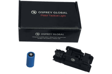Image of Osprey Global LED Tactical Pistol Flashlight, CR123A, 230 Lumens, Black, FL-OSP-230