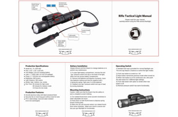 Image of Osprey Global LED Tactical Rifle Flashlight, 2x ICR 16340, 600 Lumens, Black, FL-OSP-600