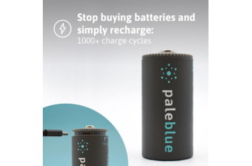 Image of Pale Blue Earth Pale Blue Smart Lithium Ion USB Rechargeable D Batteries 2 Pack, Gray, PB-D-C
