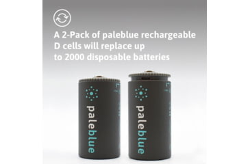 Image of Pale Blue Earth Pale Blue Smart Lithium Ion USB Rechargeable D Batteries 2 Pack, Gray, PB-D-C