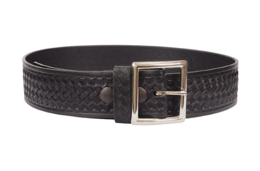 Image of Perfect Fit 1.75in Garrison Belt, Basket Weave, Chrome Buckle, Black, 38, 5001-BW-CH-38