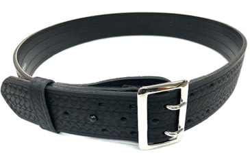 Image of Perfect Fit 2.25in 4 Row Stitching Sam Browne Leather Belt w/ Chrome Buckle, Hi Gloss, Black, 44, 8001-HG-CH-44