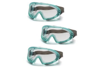 Image of Pyramex Capstone Safety Goggle - Chemical Green Frame/Clear AF Lens, Pack of 3