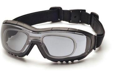 Image of Pyramex V3G Safety Glasses, Black Strap/Temples/Gray Anti-Fog Lens GB8220STRX