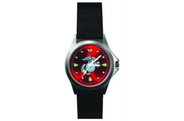 Image of RAM Instrument Field Watch US Marine Logo Red Face RAMW100F36
