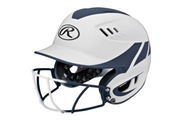 Image of Rawlings Velo Senior 2-Tone Home Softball Helmet w/Mask, Navy 1007759