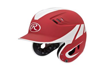 Image of Rawlings Velo Series Junior 2-Tone Away Batting Helmet, Red 1007745