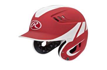 Image of Rawlings Velo Series Senior 2-Tone Away Batting Helmet, Red 1007749