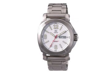 Image of REACTOR Fermi Men's Watch, Stainless Steel Case and Bracelet, Matte White Dial, Medium 48005
