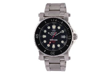 Image of REACTOR Polaris Men's Watch with Never Dark Illuminated Dial, Stainless Case and Bracelet, Black Dial, Medium 42001