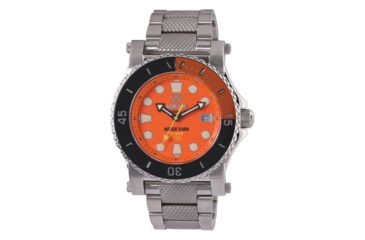 Image of REACTOR Polaris Men's Watch with Never Dark Illuminated Dial, Stainless Case and Bracelet, Orange Dial, Medium 42008