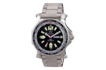 Image of REACTOR Proton World Men's Watch with Never Dark Illuminated Dial, Stainless Steel Bracelet, Black Dial, Medium 91601