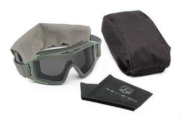 Image of Revision Military Eyewear Desert Locust Extreme Weather Goggles - Smoke Lens, Green Frame - Basic Kit