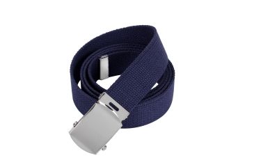 Image of Rothco 44 Inch Military Web Belts, Chrome, Navy Blue, 4177-Chrome-NavyBlue